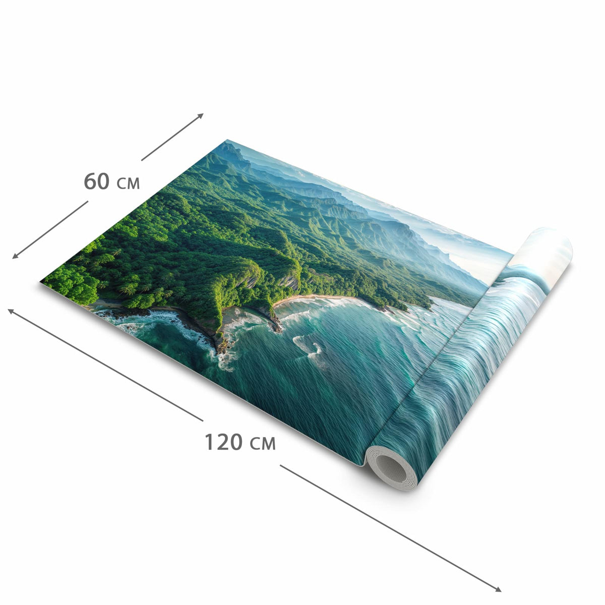 Abriebfester Küchenläufer mit Motiv Küstenlandschaft in der Grösse 80x250 cm