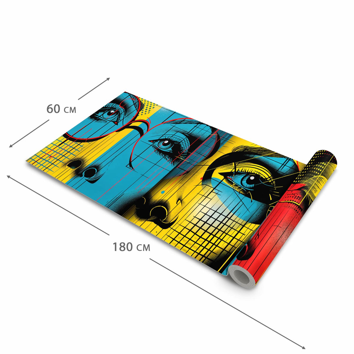 Langlebiger Küchenläufer mit Motiv Pop Art Gesichter in der Grösse 80x200 cm