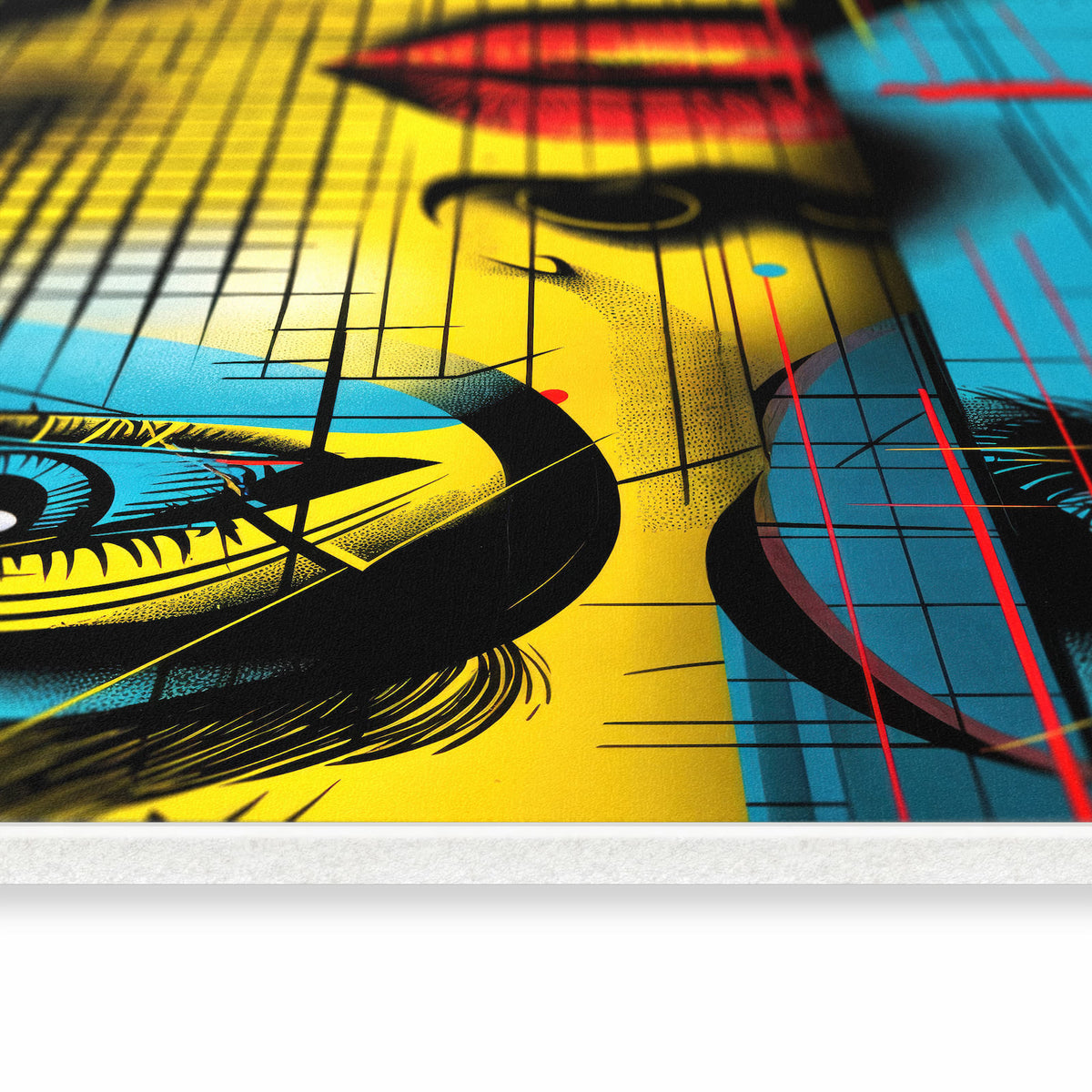 Küchenläufer mit Motiv Pop Art Gesichter in seitlicher Ansicht für angenehme Haptik