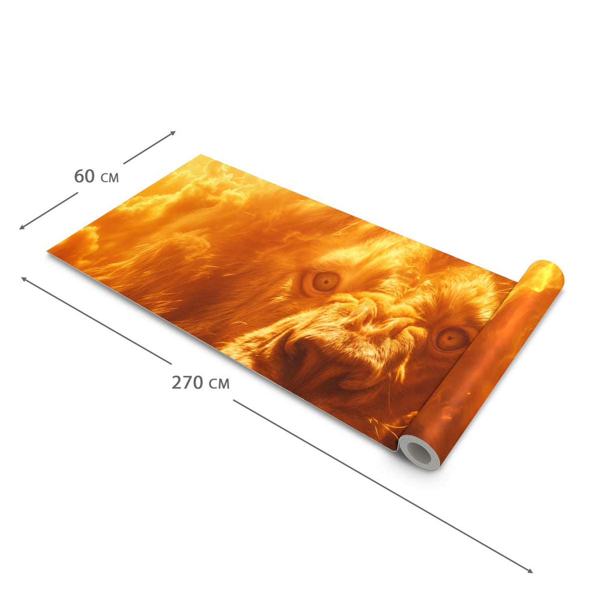 Geruchsneutraler rutschfester Küchenläufer mit Motiv Abenteuerlich Löwe in der Grösse 80x200 cm