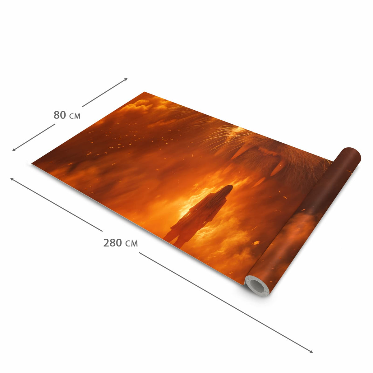 Rutschhemmender moderner Küchenläufer mit Motiv Abenteuerlich Löwe in der Grösse 80x200 cm