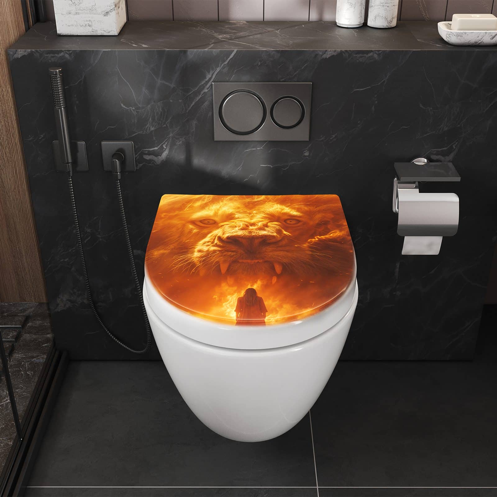 WC-Sitz mit Absenkautomatik Abenteuerlich Löwe