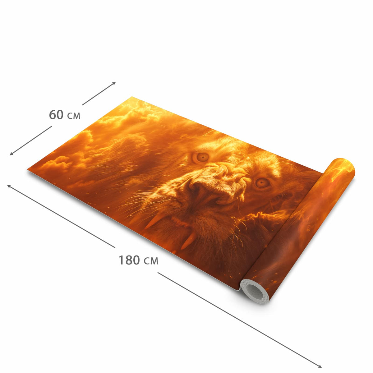 Fleckenresistenter Küchenläufer mit Motiv Abenteuerlich Löwe in der Grösse 80x200 cm