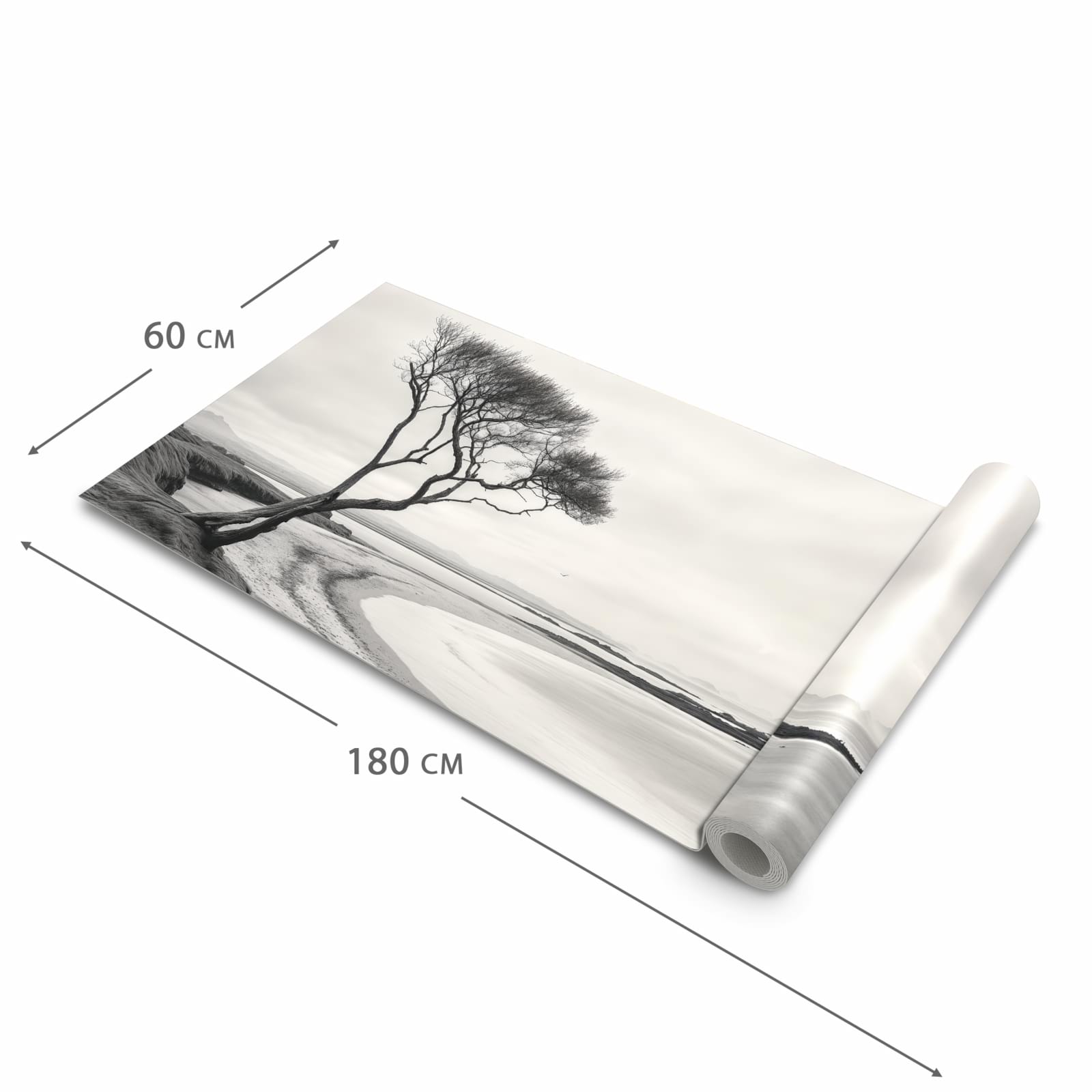 Geruchsneutraler Küchenläufer mit Motiv Einsamer Baum am Meer in der Grösse 60x90 cm