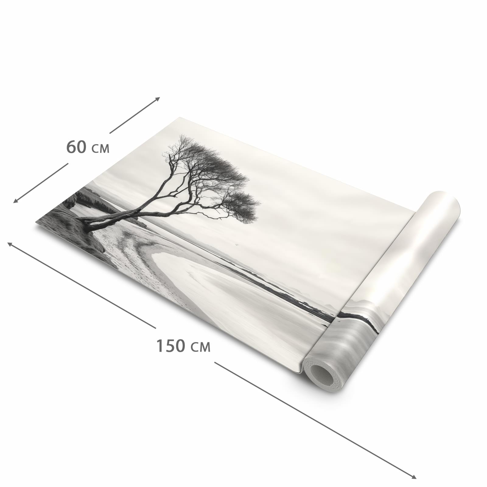 Schmutzabweisender Küchenläufer mit Motiv Einsamer Baum am Meer in der Grösse 60x90 cm