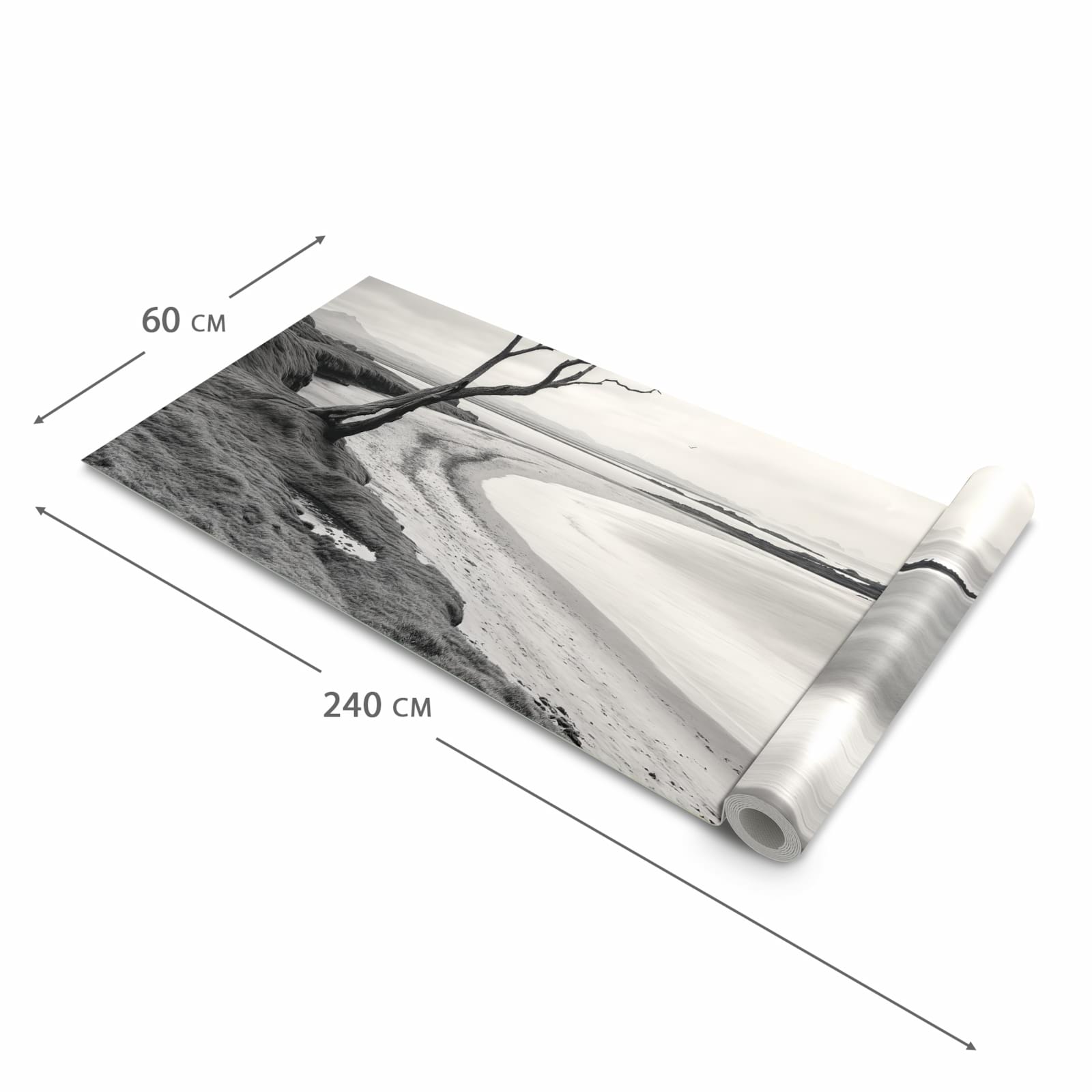 Langlebiger Teppichläufer für die Küche mit Motiv Einsamer Baum am Meer in der Grösse 60x90 cm