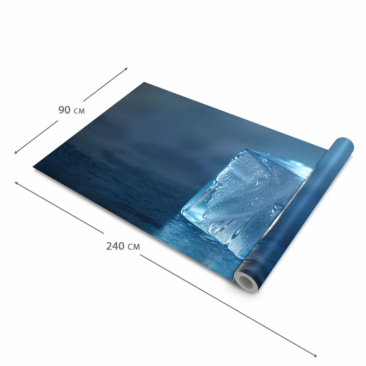 Langlebiger Küchenläufer mit Motiv Eiswürfel in der Grösse 90x240 cm