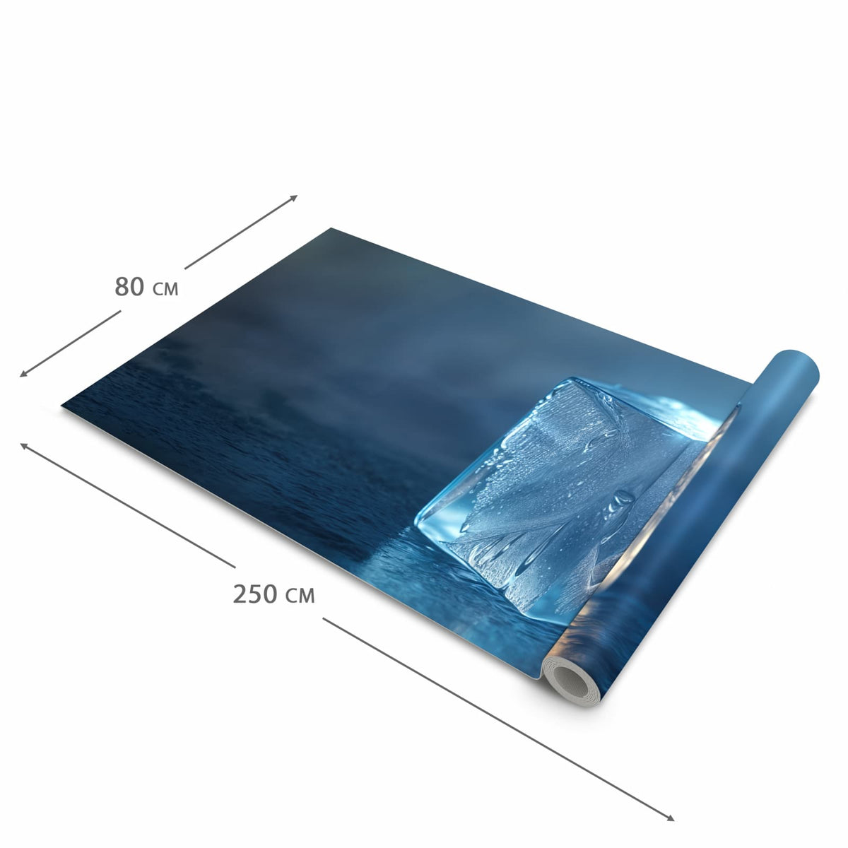 Komfortabler Bodenläufer mit Motiv Eiswürfel in der Grösse 90x240 cm
