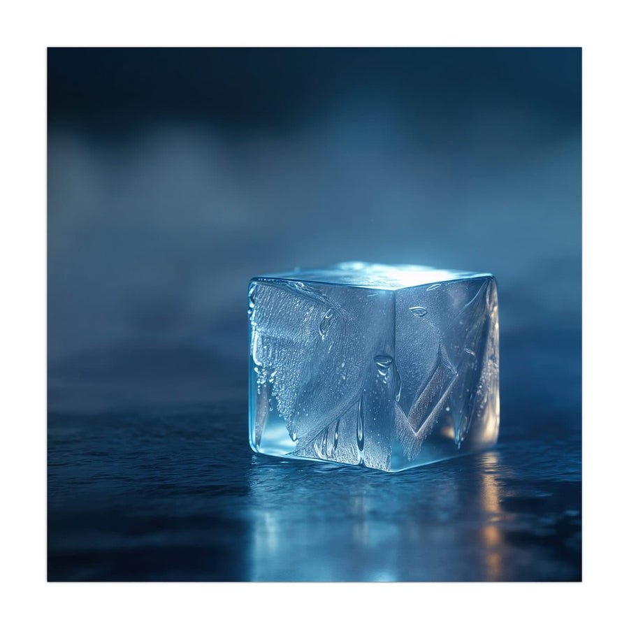 Maße Küchenrückwand Blauer Eiswürfel aus Glas