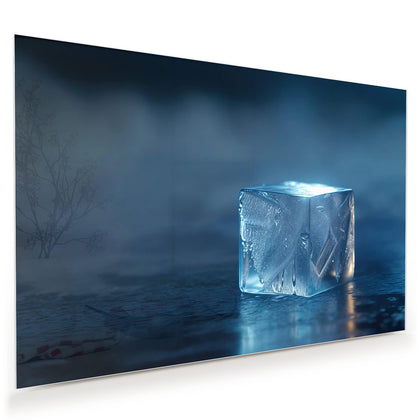 Wandbild mit dem Motiv Blauer Eiswürfel