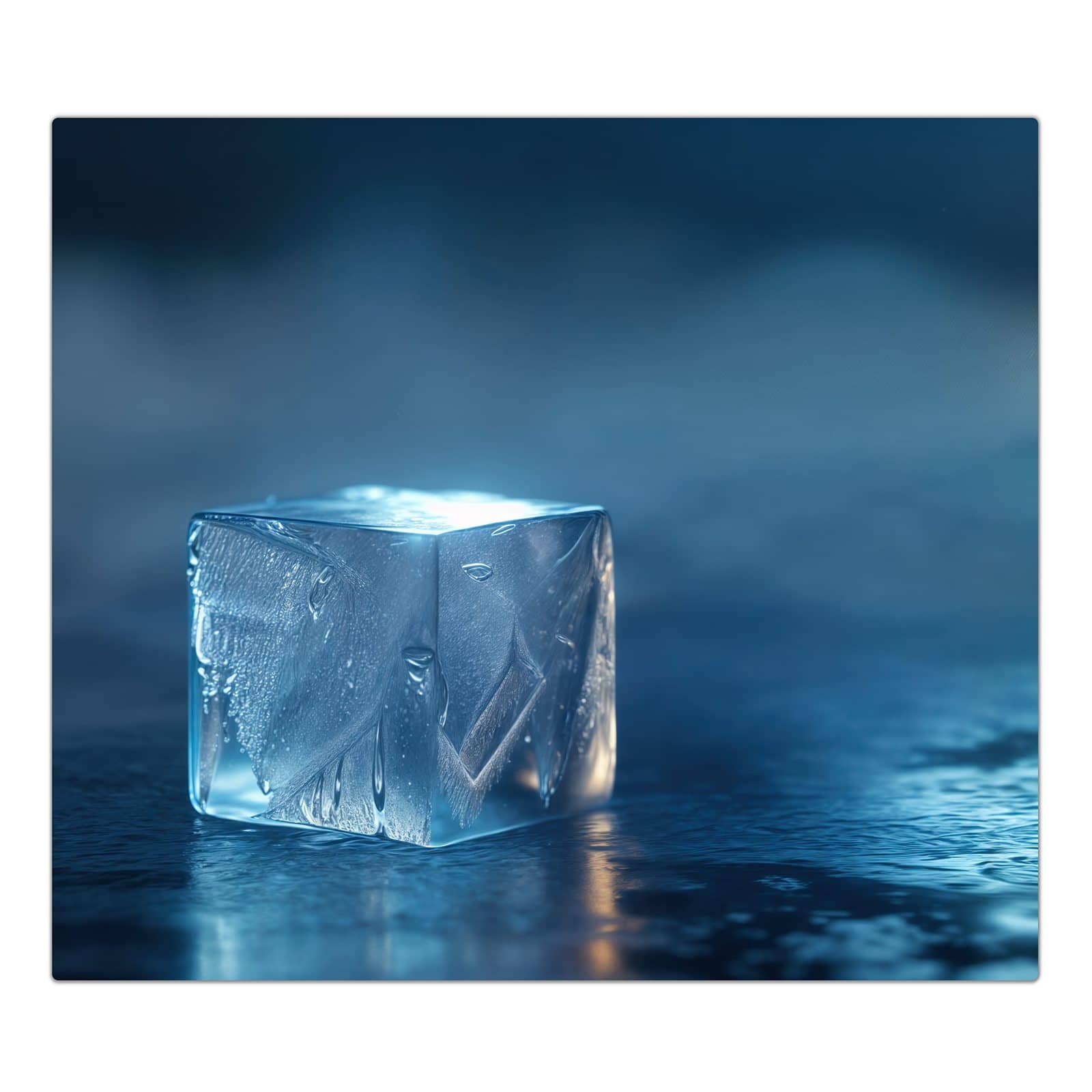 1-teilige Herdabdeckung aus Glas mit Eiswürfel-Motiv in der Frontansicht