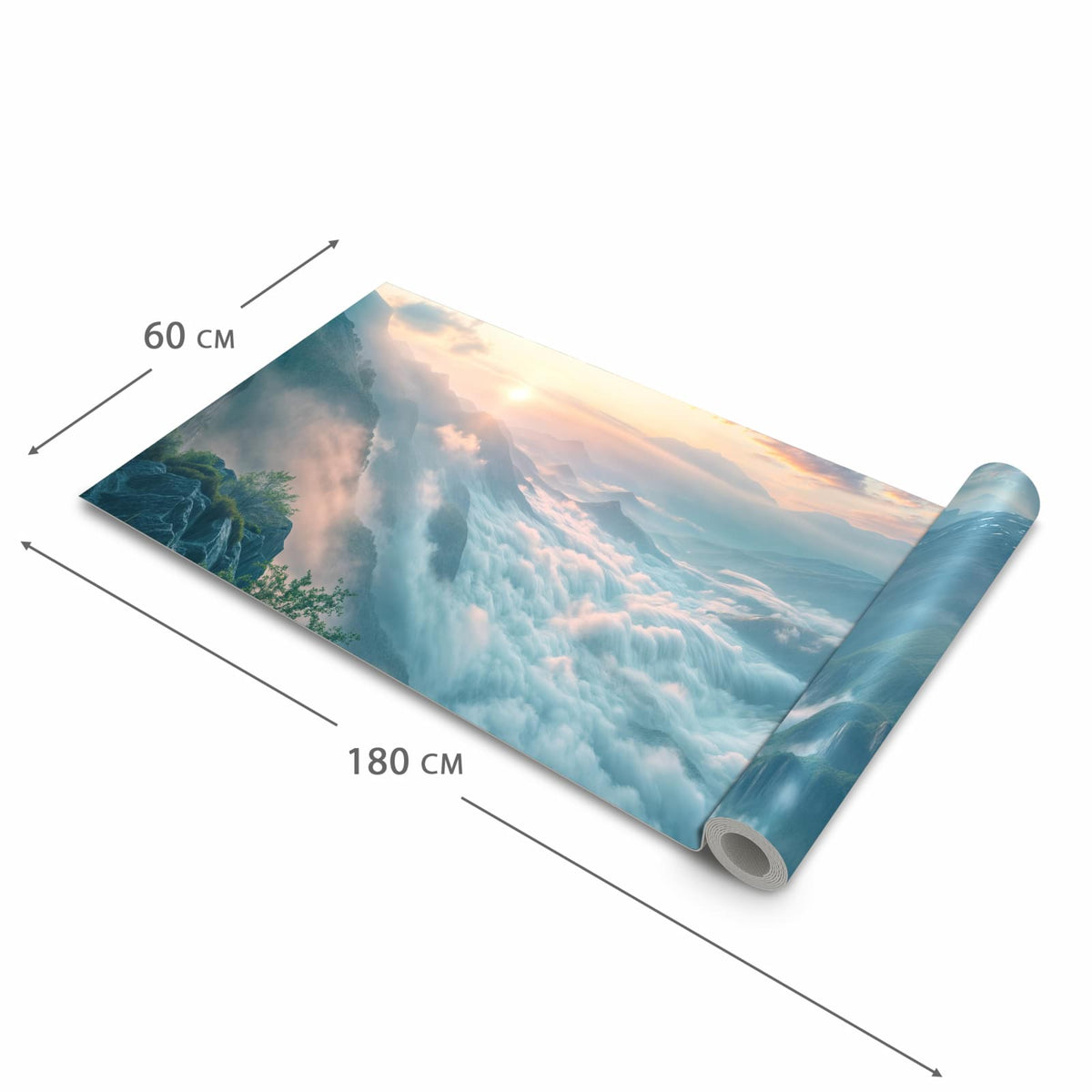 Küchenteppich mit Motiv Morgennebel in Bergen in der Grösse 60x90 cm für Ordnung & Übersicht