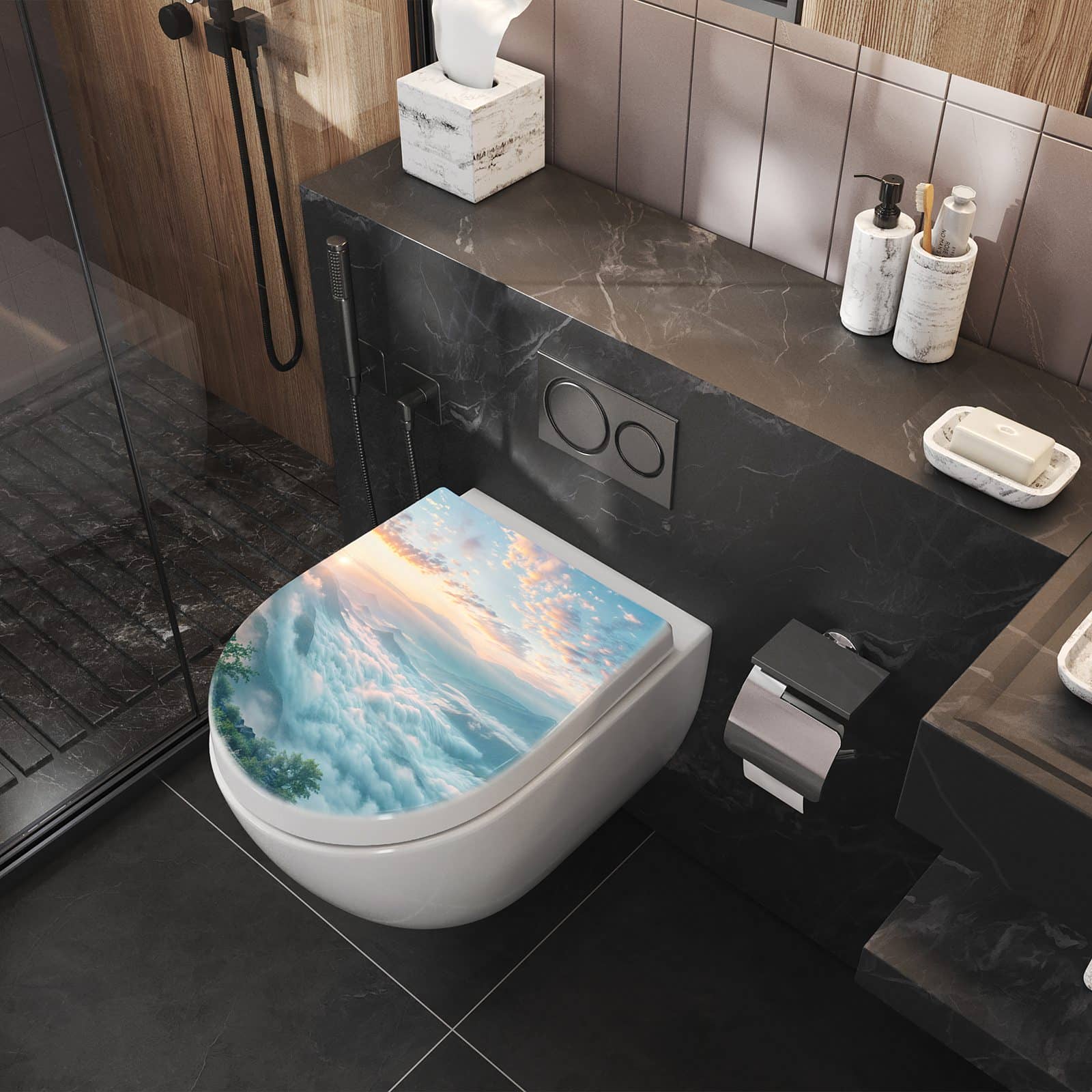 WC-Sitz mit Absenkautomatik Morgennebel in Bergen