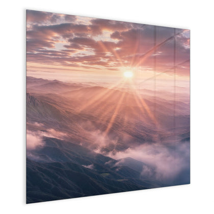 Magnettafel mit dem Motiv Bergkämme im Morgenrot