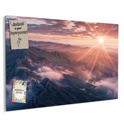 Metall Magnettafel mit dem Motiv Bergkämme im Morgenrot