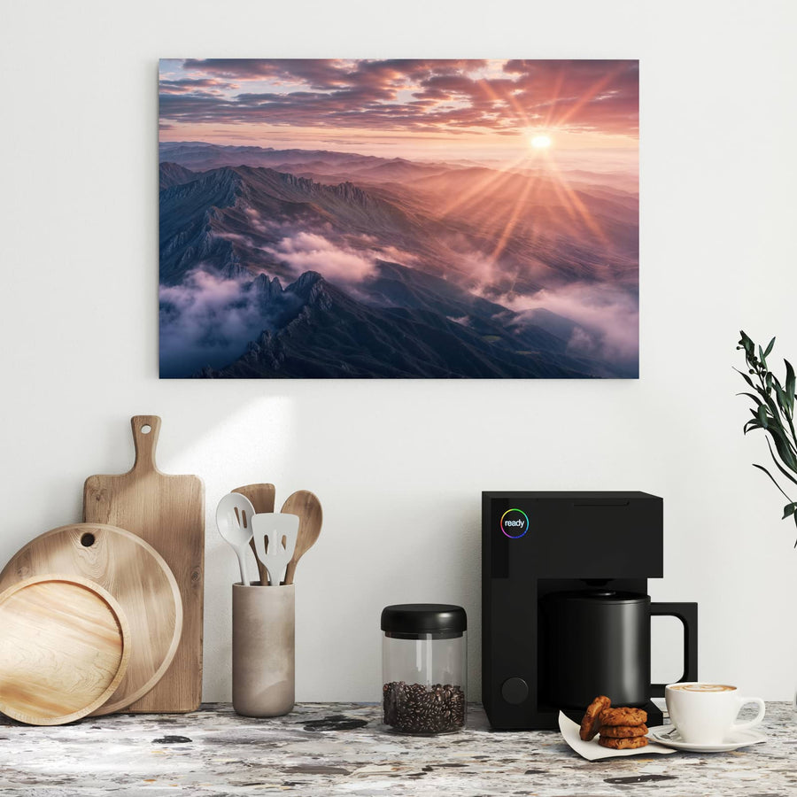 Maße Metall Magnettafel - Bergkämme im Morgenrot