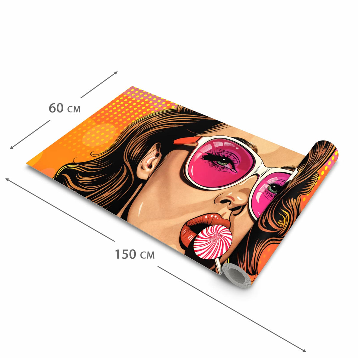 Formstabiler Küchenteppich mit Motiv Mit und Frau in der Grösse 60x270 cm