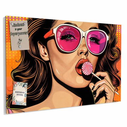 Metall Magnettafel mit dem Motiv Pinke Sonnenbrille