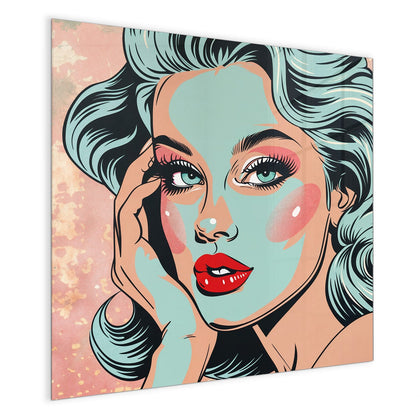 Magnettafel mit dem Motiv Comic Porträt in Mint