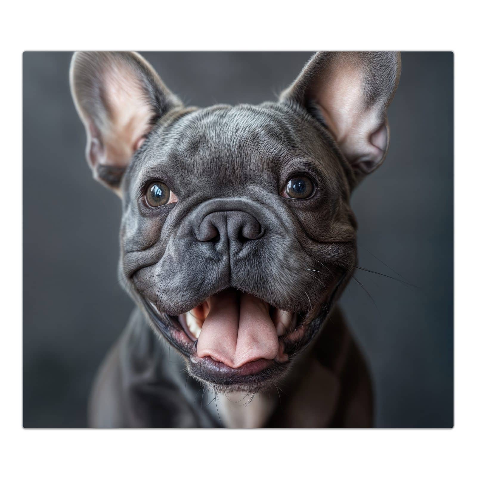 1-teilige Herdabdeckung aus Holz mit Lachender Hund-Motiv in der Frontansicht #grösse_1-Teilig (60x52cm)