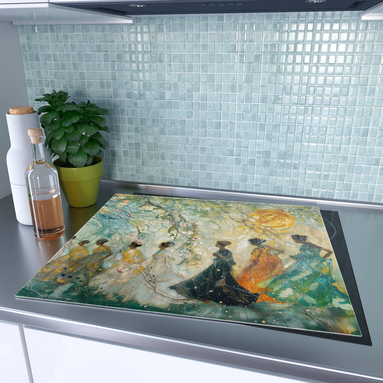 1-teilige Ceranfeld Abdeckungen mit Festliches Gemälde-Motiv auf dem Ceranfeld