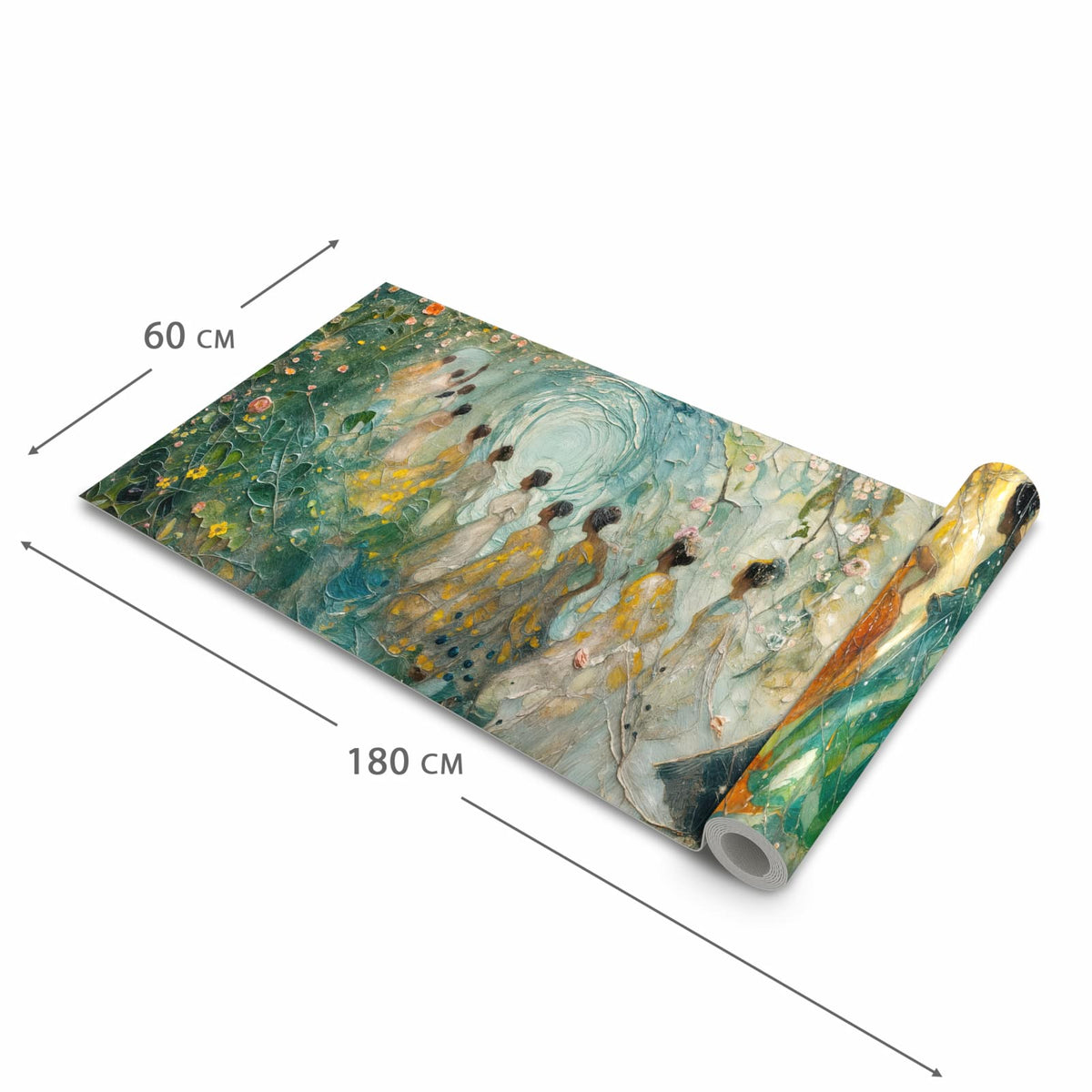 Waschbarer rutschfester Küchenläufer mit Motiv Festliches Gemälde in der Größe 60x180 cm