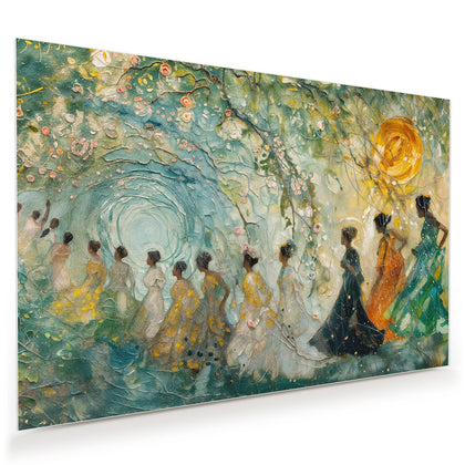 Wandbild mit dem Motiv Spaziergang in Blüten