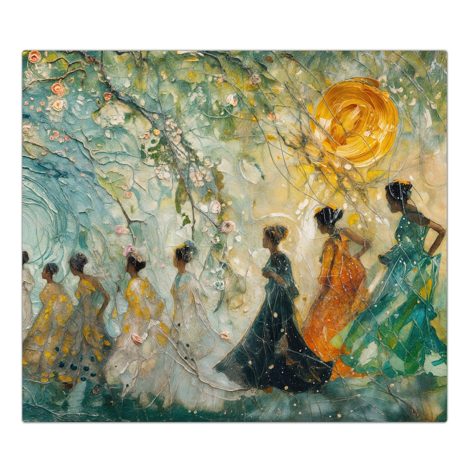 1-teilige Herdabdeckplatte mit Festliches Gemälde-Motiv in der Frontansicht #grösse_1-Teilig (60x52cm)