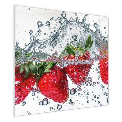 Magnettafel mit dem Motiv Spritzige Erdbeeren