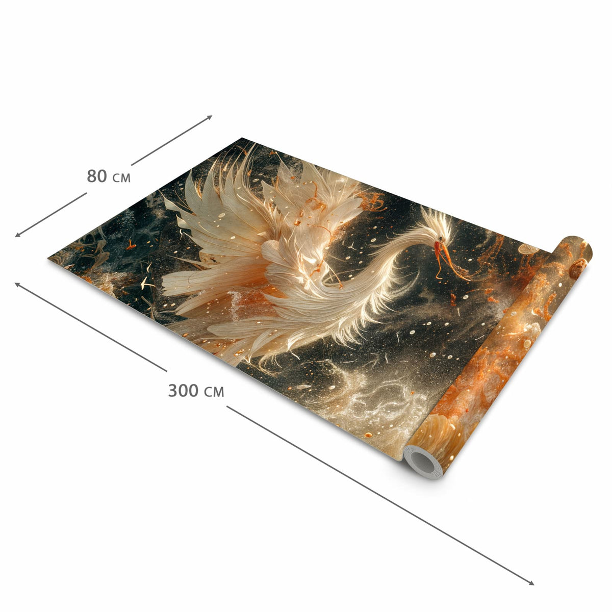 Zeitsparender Bodenläufer Teppich mit Motiv Eleganter Vogel in der Grösse 60x150 cm