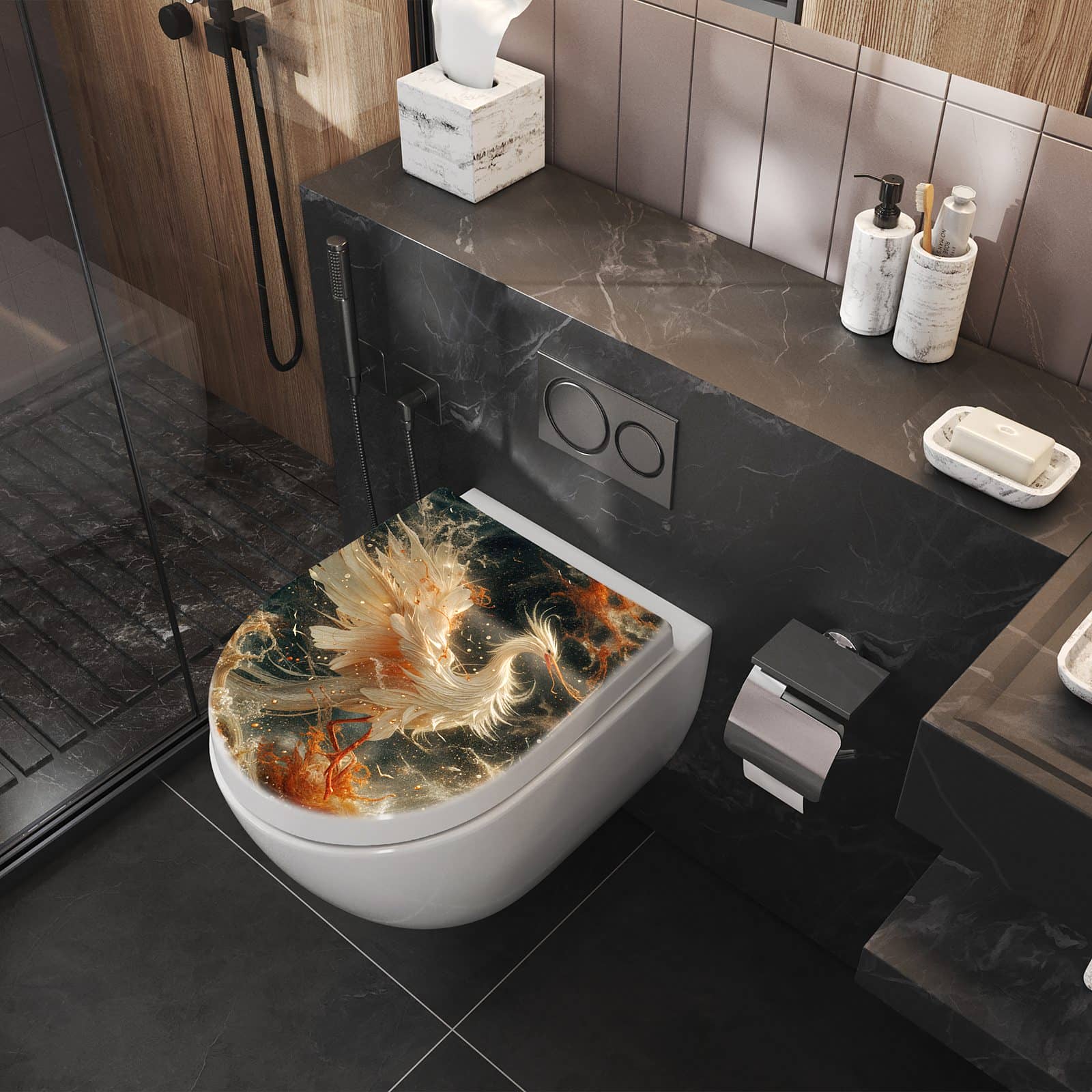 WC-Sitz mit Absenkautomatik Eleganter Vogel