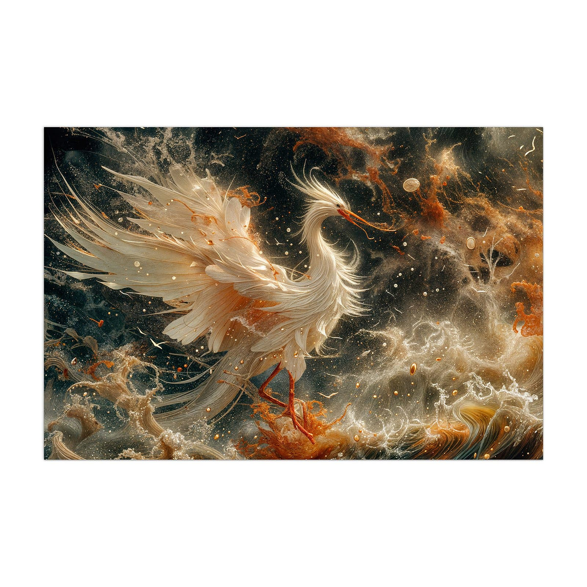 Küchenrückwand aus Glas Eleganter Vogel im Hochformat, Motiv bildfüllend von vorn