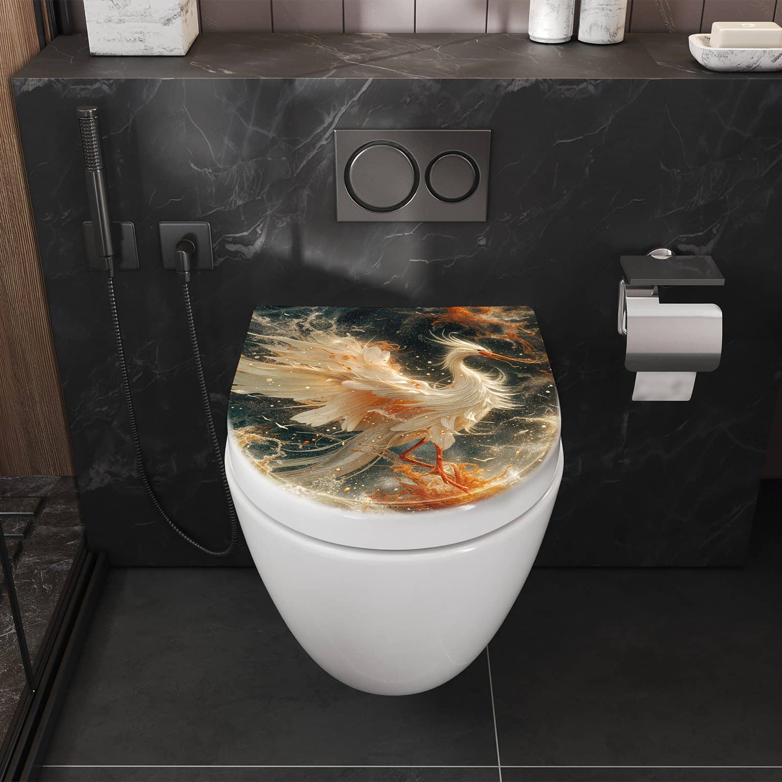 WC-Sitz mit Absenkautomatik Eleganter Vogel