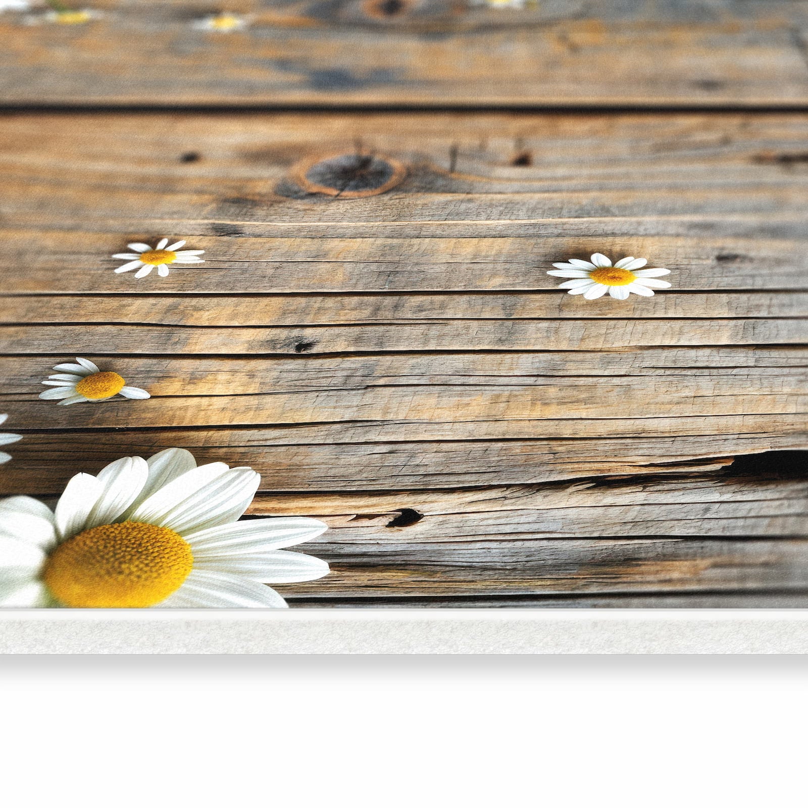 Küchenläufer - Holz und Gänseblümchen