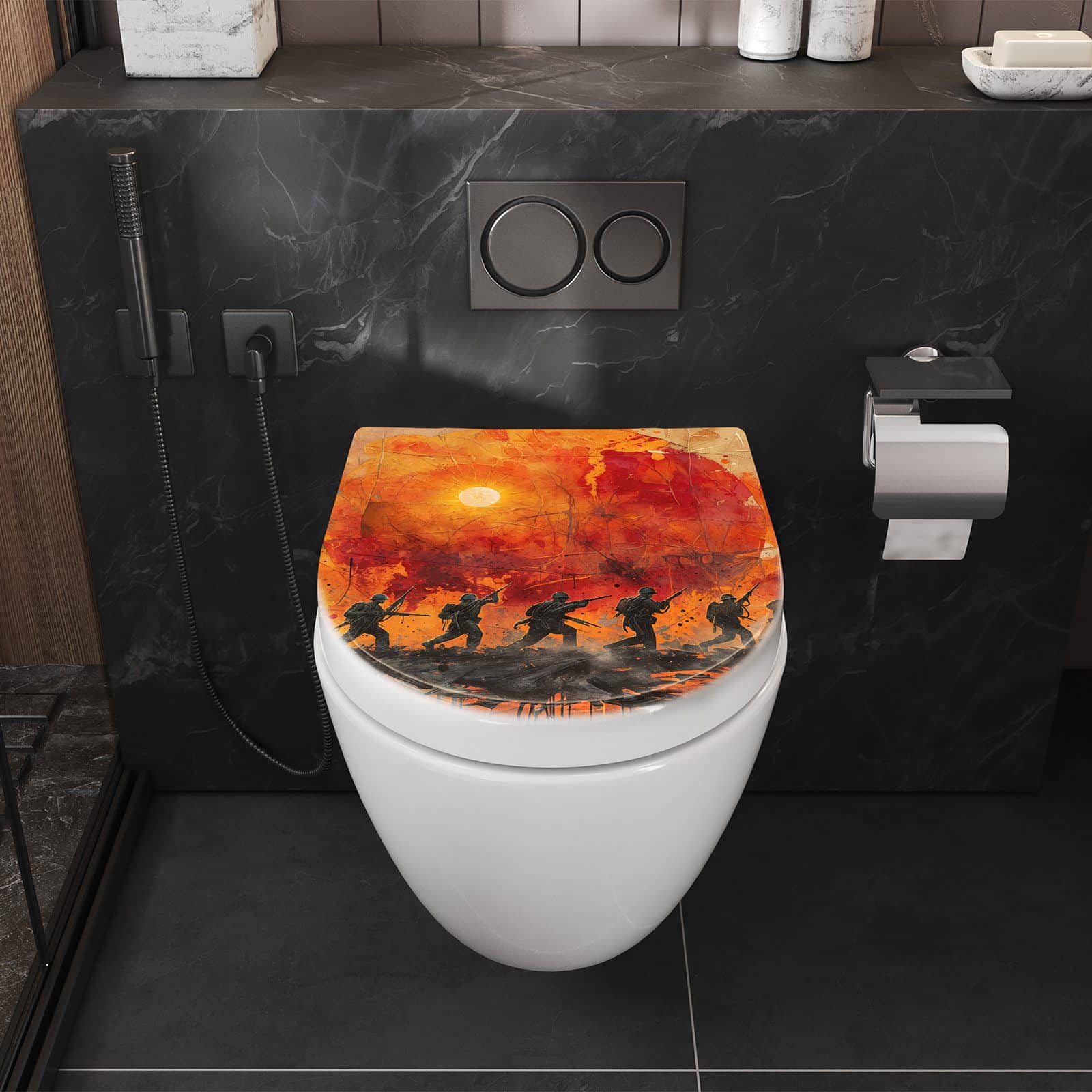 WC-Sitz mit Absenkautomatik Marsch im Sonnenuntergang