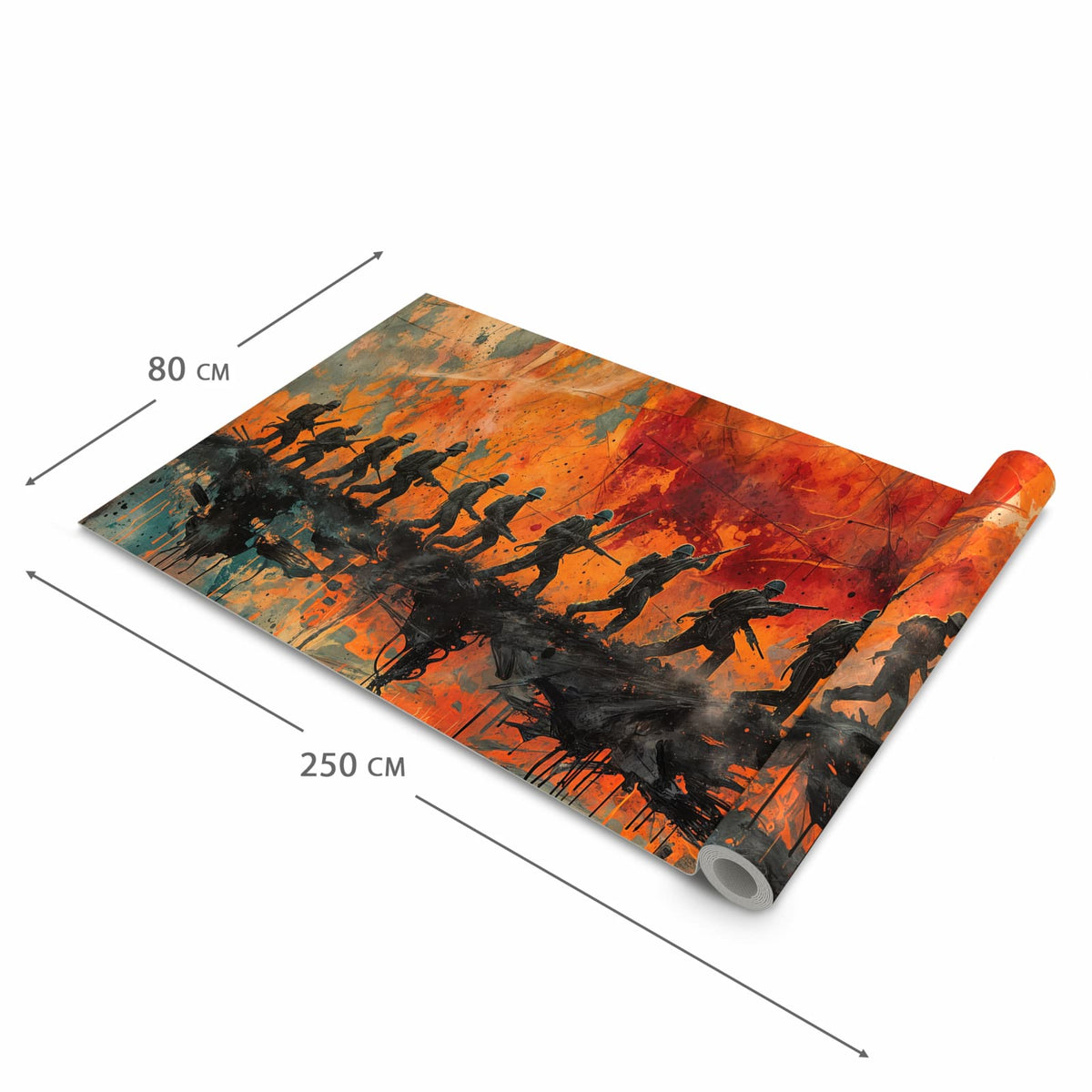 Waschbarer Küchenläufer mit Motiv Marsch im Sonnenuntergang in der Größe 60x120 cm, angenehme Haptik