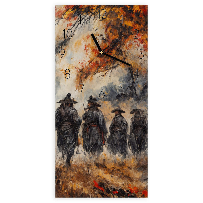 Wanduhr Spezialkräfte Herbst aus Glas – Hochformat 30 × 60 cm mit Ziffernblatt Elegant