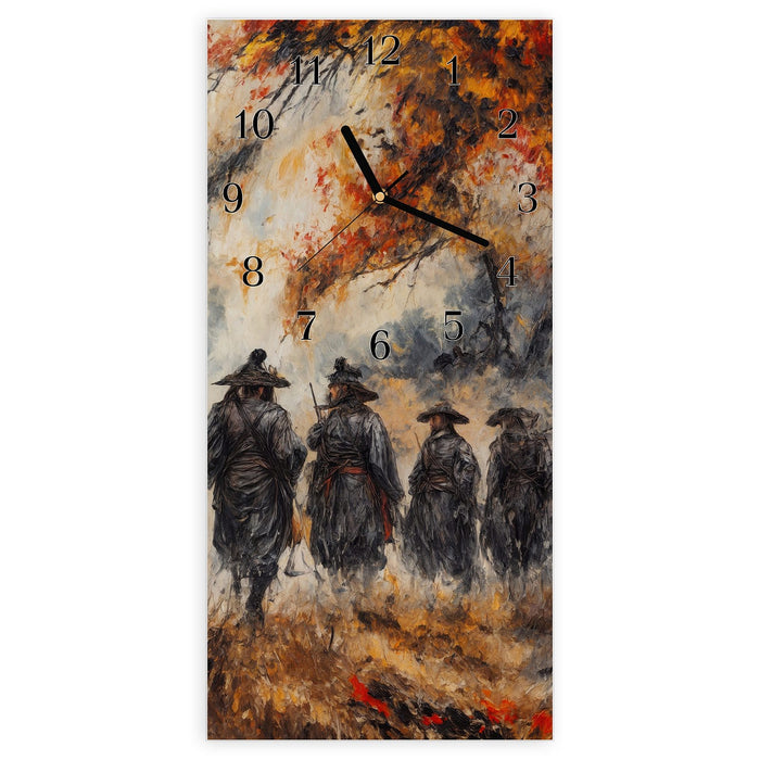 Wanduhr Spezialkräfte Herbst aus Glas – Hochformat 30 × 60 cm mit Ziffernblatt Klassisch