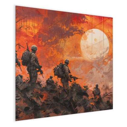 Magnettafel mit dem Motiv Soldaten im Abendrot