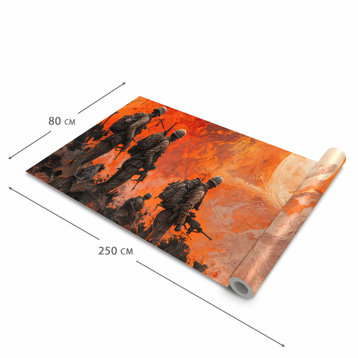 Komfortabler Bodenläufer mit Motiv Soldaten im Sonnenuntergang in der Grösse 90x240 cm