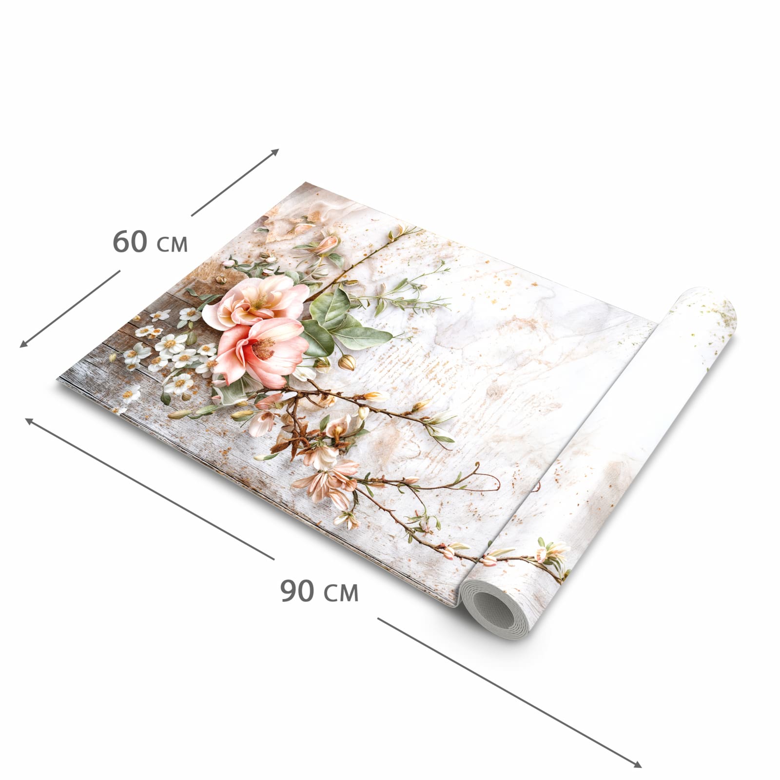 Küchenteppich mit Motiv Warme Blumenarrangement in der Grösse 90x180 cm für angenehme Haptik