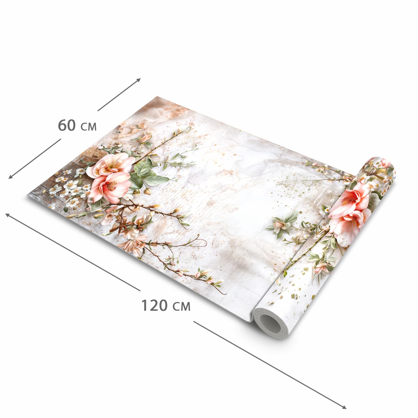 Langlebiger moderner Küchenläufer mit Motiv Warme Blumenarrangement in der Grösse 90x180 cm