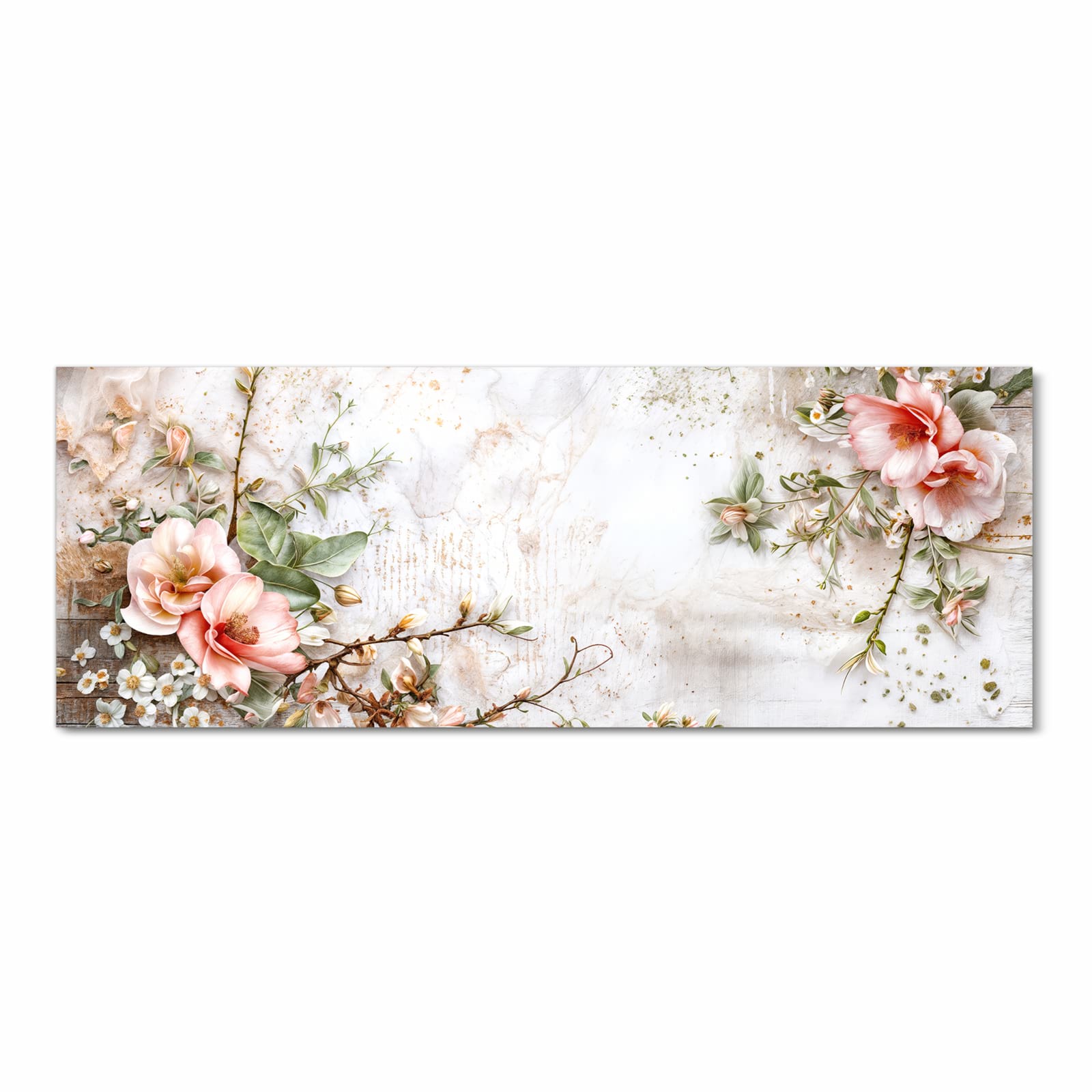 Langlebiger dünner Küchenteppich mit Motiv Warme Blumenarrangement in Frontansicht