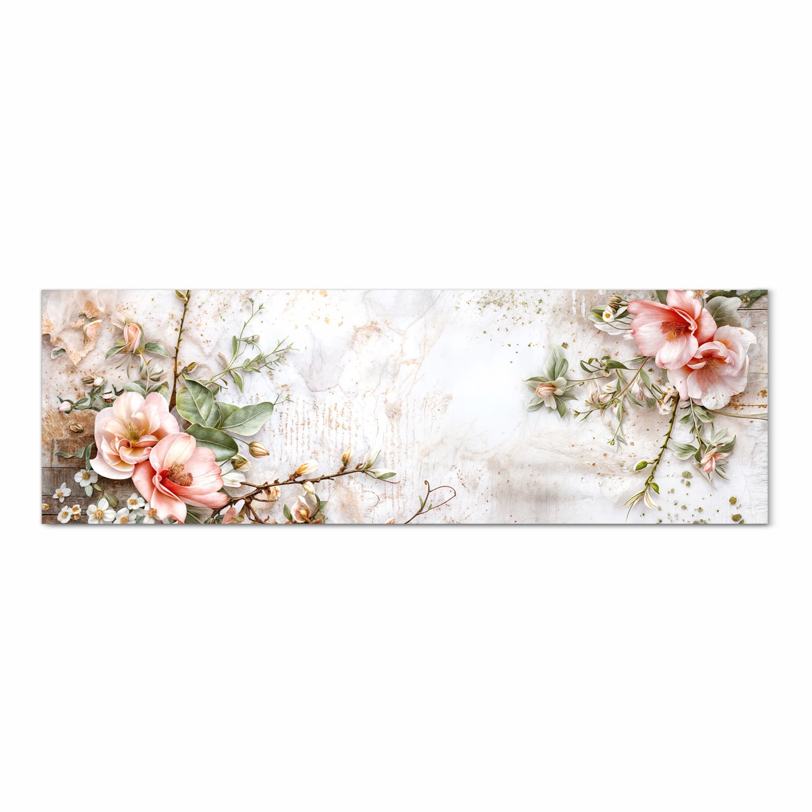 Hygienischer langer Teppich für Flur mit Motiv Warme Blumenarrangement in Frontansicht