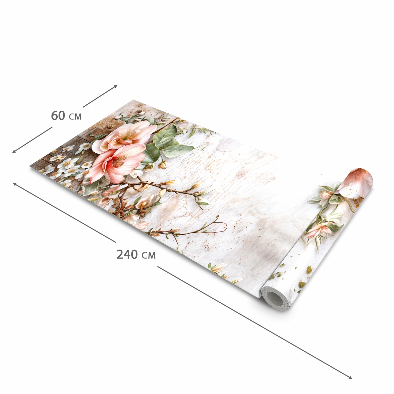 Komfortabler moderner Küchenläufer mit Motiv Warme Blumenarrangement in der Grösse 90x180 cm