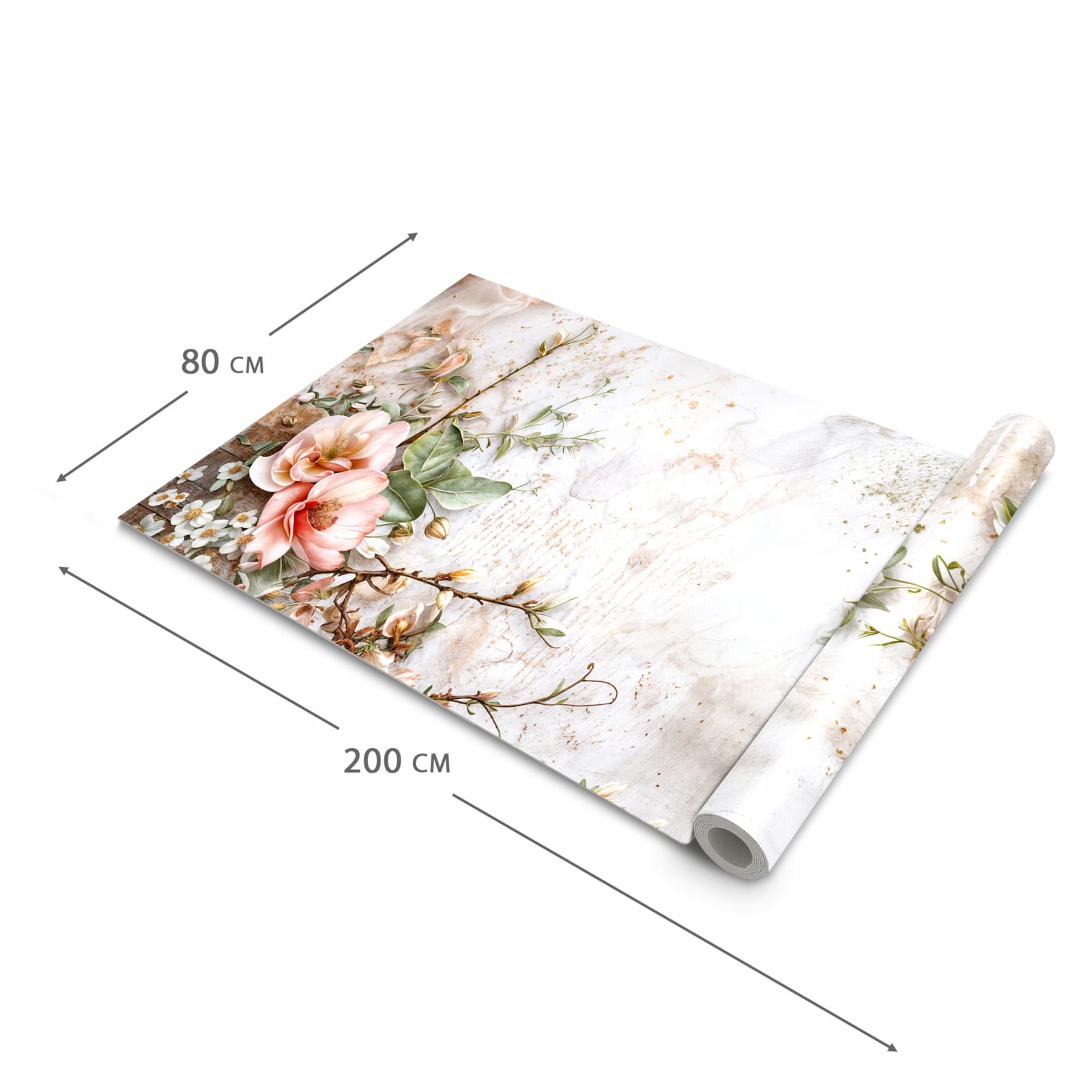 Hygienischer Küchenteppich mit Motiv Warme Blumenarrangement in der Grösse 90x180 cm