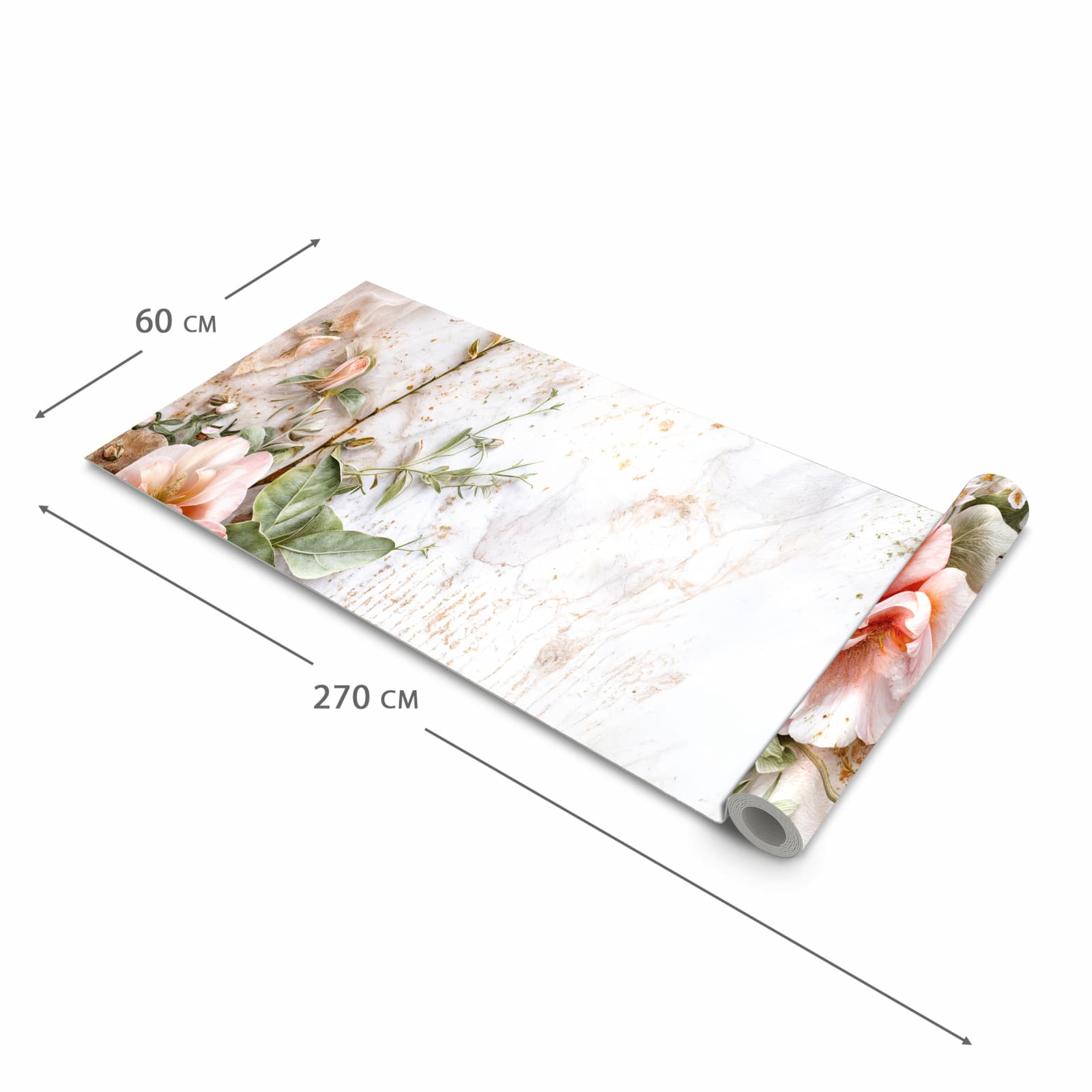 Rutschfester abwaschbarer Küchenläufer mit Motiv Warme Blumenarrangement in der Größe 90x180 cm