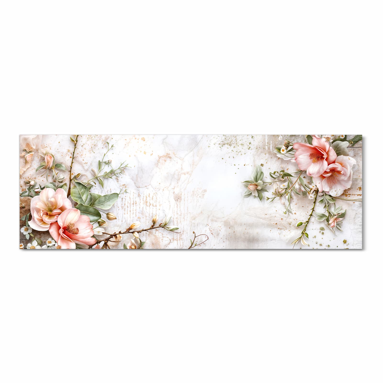 Pflegeleichter Küchenläufer mit Motiv Warme Blumenarrangement in Frontansicht