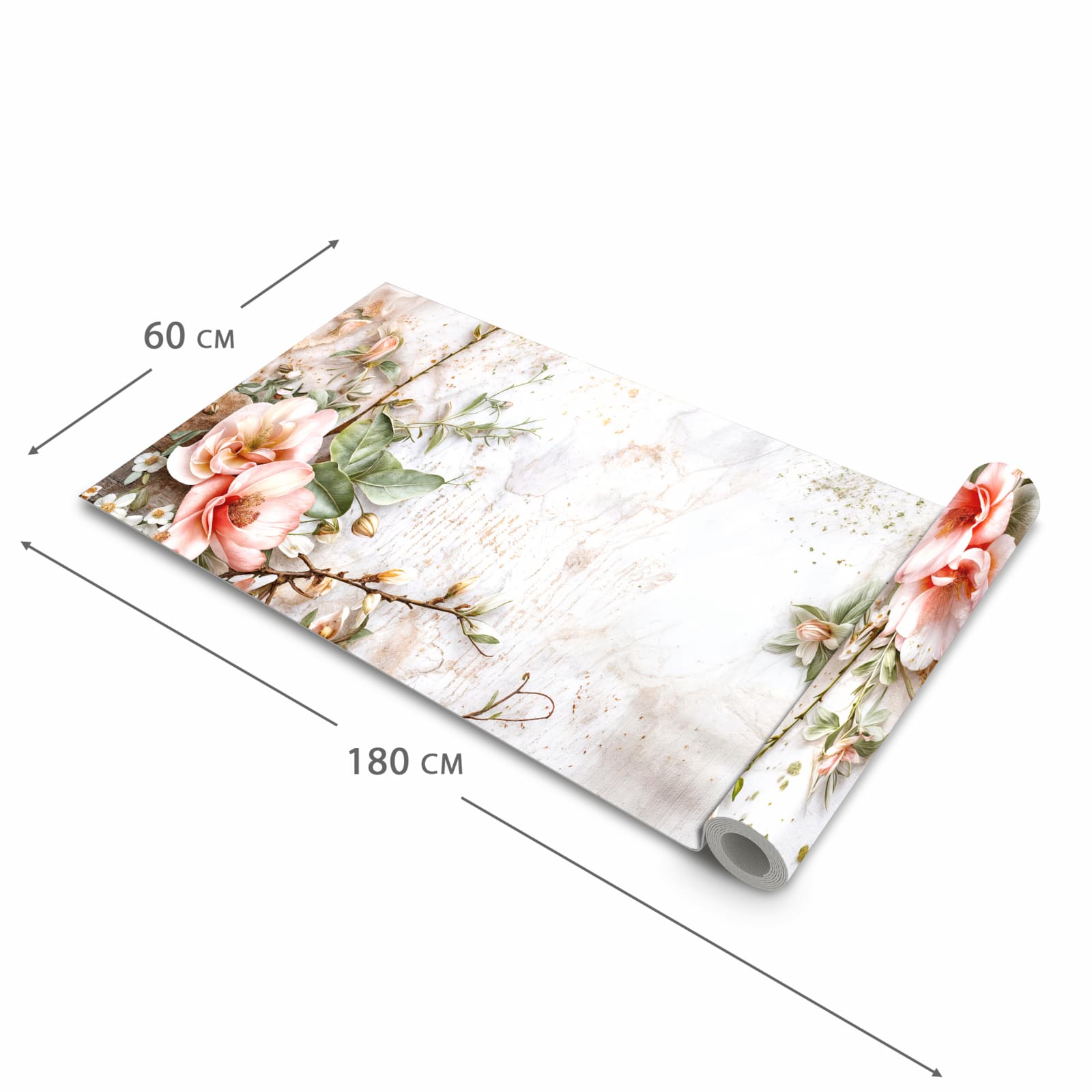 Pflegeleichter Küchenläufer mit Motiv Warme Blumenarrangement in der Grösse 90x180 cm zum Waschen