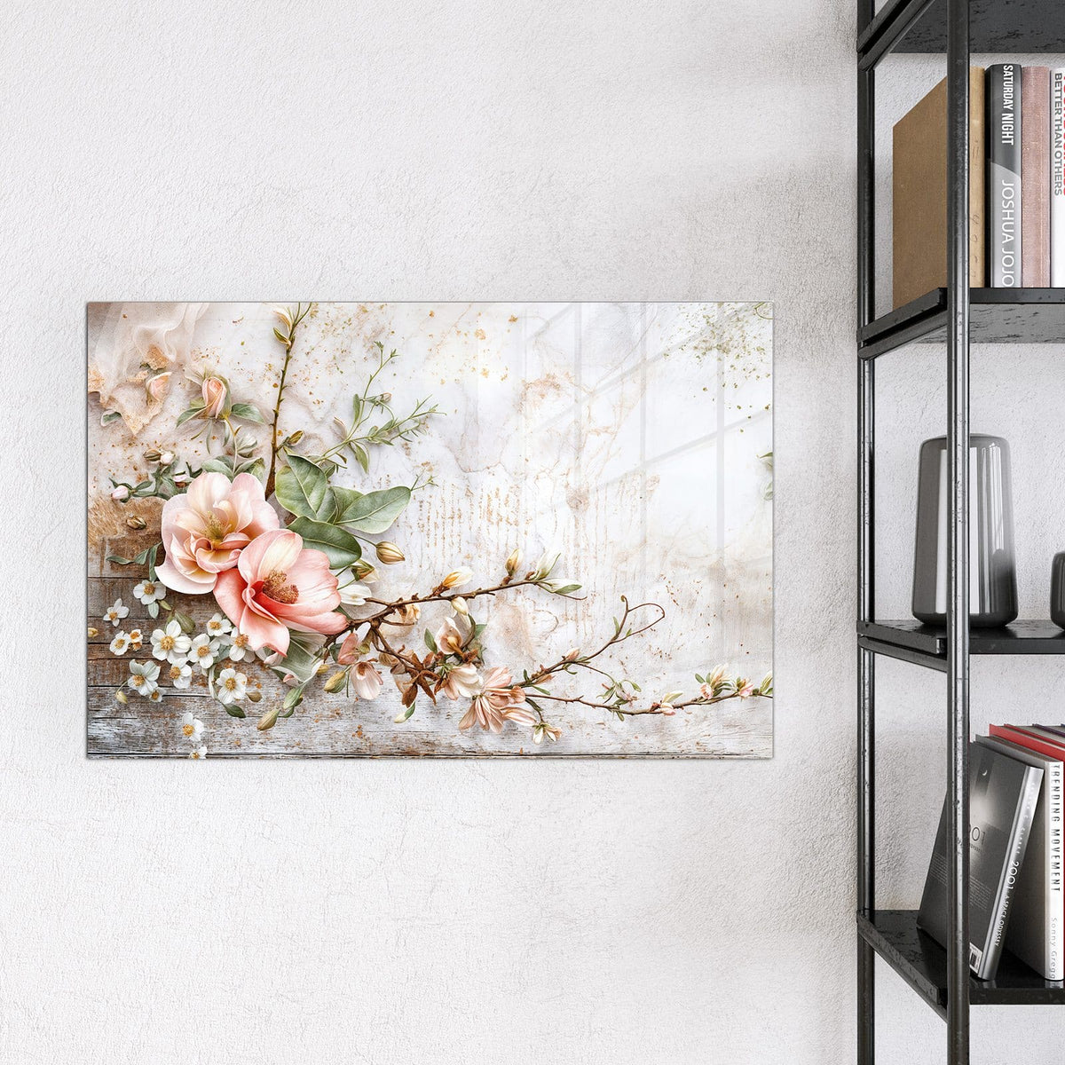 Magnettafel - Magnolien auf Holz – Magnolienblüten auf verwittertem Holz